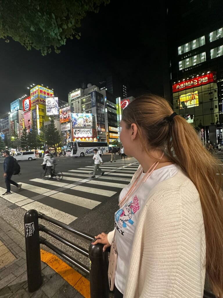 Calle principal Chuo Dori en Akihabara llena de carteles de anime y luces de neón, algo que ver en akihabara si o si